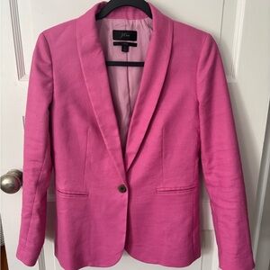J. Crew Parke Hot Pink Linen Blend 1-button Jacket Womens Size 2